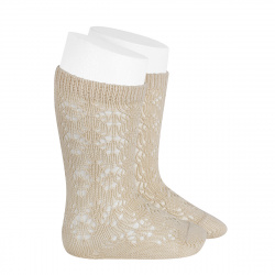 Buy Perle geometric openwork knee high socks LINEN in the online store Condor. Made in Spain. Visit the BABY ELASTIC OPENWORK SOCKS section where you will find more colors and products that you will surely fall in love with. We invite you to take a look around our online store.