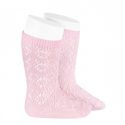 Buy Perle geometric openwork knee high socks PINK in the online store Condor. Made in Spain. Visit the BABY ELASTIC OPENWORK SOCKS section where you will find more colors and products that you will surely fall in love with. We invite you to take a look around our online store.