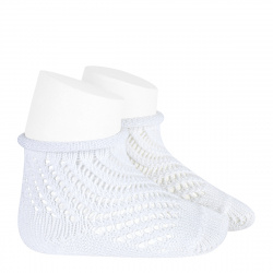 Buy Net openwork perle short socks with rolled cuff WHITE in the online store Condor. Made in Spain. Visit the Happy Price section where you will find more colors and products that you will surely fall in love with. We invite you to take a look around our online store.