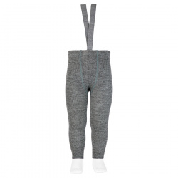 Buy Merino wool-blend leggings with elastic suspenders LIGHT GREY in the online store Condor. Made in Spain. Visit the TIGHTS WITH SUSPENDERS section where you will find more colors and products that you will surely fall in love with. We invite you to take a look around our online store.