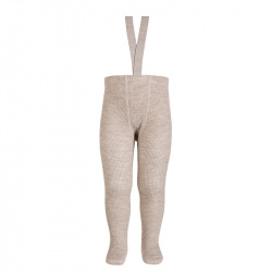 Buy Merino wool-blend tights w/elastic suspenders NOUGAT in the online store Condor. Made in Spain. Visit the TIGHTS WITH SUSPENDERS section where you will find more colors and products that you will surely fall in love with. We invite you to take a look around our online store.