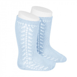 Buy Side openwork knee-high warm-cotton socks BABY BLUE in the online store Condor. Made in Spain. Visit the WARM OPENWORK BABY SOCKS section where you will find more colors and products that you will surely fall in love with. We invite you to take a look around our online store.