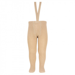 Buy Merino wool-blend 1x1 tights w/elastic suspenders BEIGE in the online store Condor. Made in Spain. Visit the TIGHTS WITH SUSPENDERS section where you will find more colors and products that you will surely fall in love with. We invite you to take a look around our online store.