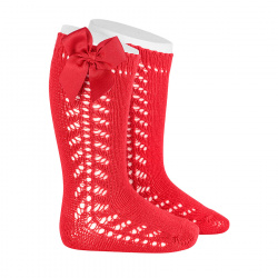 Buy Side openwork warm cotton knee socks with bow RED in the online store Condor. Made in Spain. Visit the WARM OPENWORK BABY SOCKS section where you will find more colors and products that you will surely fall in love with. We invite you to take a look around our online store.
