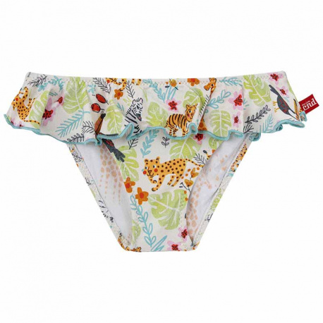 Buy Jungle upf50 bikini bottom with flounces PEACH in the online store Condor. Made in Spain. Visit the OUTLET section where you will find more colors and products that you will surely fall in love with. We invite you to take a look around our online store.
