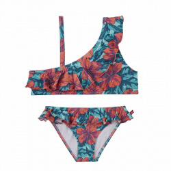Buy Tropical hib. upf50 flounce bikini, w/asym. braces CORAL in the online store Condor. Made in Spain. Visit the OUTLET section where you will find more colors and products that you will surely fall in love with. We invite you to take a look around our online store.