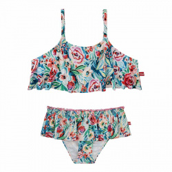 Bikini upf50 hawaiian à volants ROSE CERISE