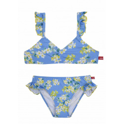 Bikini upf50 blue & yellow à volants PORCELAINE