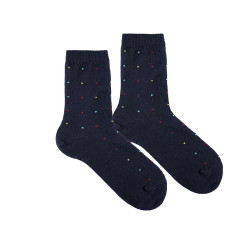 Buy Seaqual small dots embroidery short socks NAVY BLUE in the online store Condor. Made in Spain. Visit the Happy Price section where you will find more colors and products that you will surely fall in love with. We invite you to take a look around our online store.