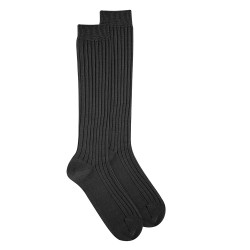 Buy Merino wool rib knee-high socks BLACK in the online store Condor. Made in Spain. Visit the BASIC WOOL SOCKS section where you will find more colors and products that you will surely fall in love with. We invite you to take a look around our online store.