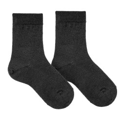 Buy Merino wool short socks BLACK in the online store Condor. Made in Spain. Visit the BASIC WOOL SOCKS section where you will find more colors and products that you will surely fall in love with. We invite you to take a look around our online store.