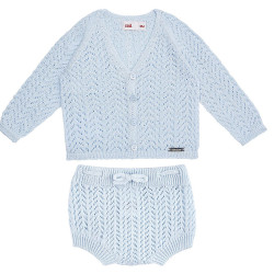 Buy Spike stitch openwork set (cardigan + culotte) BABY BLUE in the online store Condor. Made in Spain. Visit the SALES section where you will find more colors and products that you will surely fall in love with. We invite you to take a look around our online store.