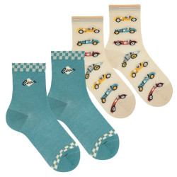 Buy Pack 1 pair vintage car socks + 1 pair car socks STONE BLUE in the online store Condor. Made in Spain. Visit the Happy Price section where you will find more colors and products that you will surely fall in love with. We invite you to take a look around our online store.