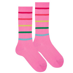 Buy 5 colored stripes sport socks CHEWING GUM in the online store Condor. Made in Spain. Visit the Happy Price section where you will find more colors and products that you will surely fall in love with. We invite you to take a look around our online store.