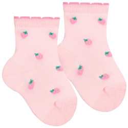 Buy Strawberry embroidery short socks PINK in the online store Condor. Made in Spain. Visit the Happy Price section where you will find more colors and products that you will surely fall in love with. We invite you to take a look around our online store.