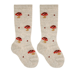 Buy Merino wool-blend mushroom knee socks NOUGAT in the online store Condor. Made in Spain. Visit the FANCY BABY SOCKS section where you will find more colors and products that you will surely fall in love with. We invite you to take a look around our online store.