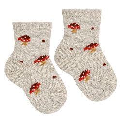 Buy Merino wool-blend mushroom socks NOUGAT in the online store Condor. Made in Spain. Visit the FANCY BABY SOCKS section where you will find more colors and products that you will surely fall in love with. We invite you to take a look around our online store.