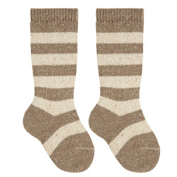 Buy Striped tweed knee socks BROWN TWEED in the online store Condor. Made in Spain. Visit the WOOL FANCY SOCKS BABY section where you will find more colors and products that you will surely fall in love with. We invite you to take a look around our online store.