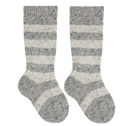 Buy Striped tweed knee socks GREY in the online store Condor. Made in Spain. Visit the WOOL FANCY SOCKS BABY section where you will find more colors and products that you will surely fall in love with. We invite you to take a look around our online store.