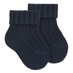 Buy Rib socks with double-folded cuff NAVY BLUE in the online store Condor. Made in Spain. Visit the WARM COTTON BASIC BABY SOCKS section where you will find more colors and products that you will surely fall in love with. We invite you to take a look around our online store.