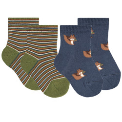 Buy Pack: 1 pair squirrel socks + 1 pair striped socks LAPIS LAZULI in the online store Condor. Made in Spain. Visit the COTTON FANCY BABY SOCKS section where you will find more colors and products that you will surely fall in love with. We invite you to take a look around our online store.