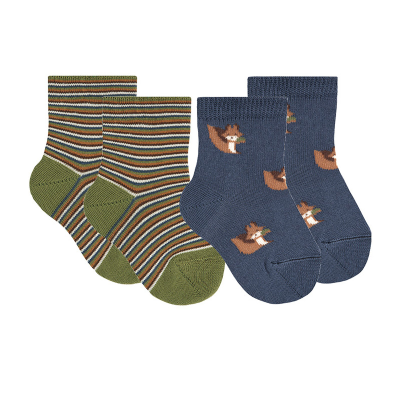 Buy Pack: 1 pair squirrel socks + 1 pair striped socks LAPIS LAZULI in the online store Condor. Made in Spain. Visit the COTTON FANCY BABY SOCKS section where you will find more colors and products that you will surely fall in love with. We invite you to take a look around our online store.