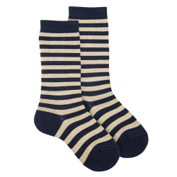 Buy Knee-high socks with kodak stripes NAVY BLUE in the online store Condor. Made in Spain. Visit the FANCY CHILDREN SOCKS section where you will find more colors and products that you will surely fall in love with. We invite you to take a look around our online store.