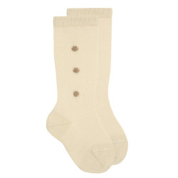 Buy Side bobble knee socks LINEN in the online store Condor. Made in Spain. Visit the COTTON FANCY BABY SOCKS section where you will find more colors and products that you will surely fall in love with. We invite you to take a look around our online store.